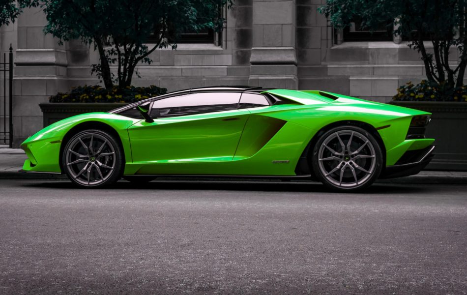 Green sports car